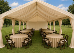 20x30 Tent Partial Draping 36 guests