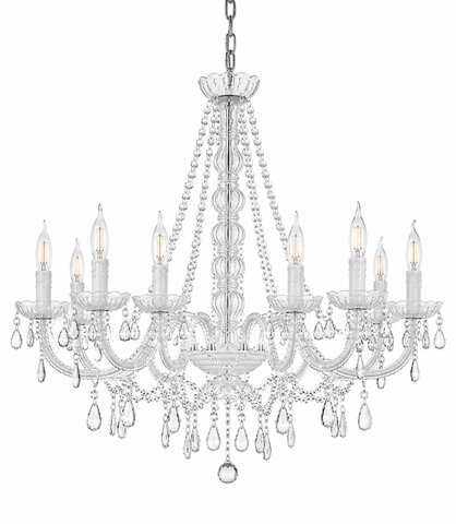 8-Arm Chandelier White