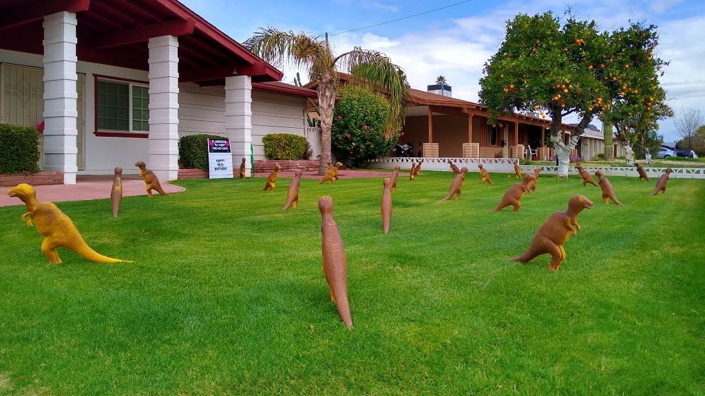 Birthday dinosaurs yard greeting for birithday