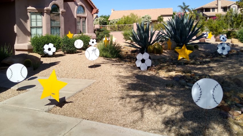 stars, baseballs, soccer balls in Dad