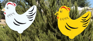 30 Chickens  - 15 Yellow and 15 White (17' tall 16' wide)