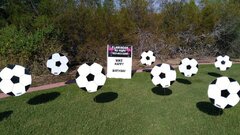 30 Soccer balls (34" tall 16" wide)