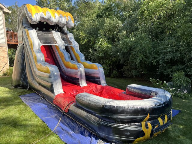 15ft Flame Water Slide from Fun Bounces Rental, Shorewwood, IL 