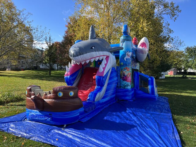 Shark Bounce House rental in Shorewood, IL by Fun Bounces Rental 