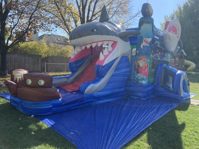 Shark Bounce House Rental in Shorewood IL By Fun Bounces Rental 