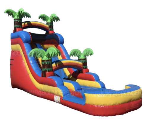 18ft Tropical Rainbow Palm Tree Water Slide 