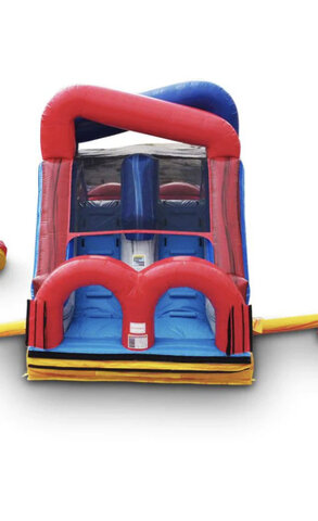 14ft Color Rush Double Lane Dry Slide 