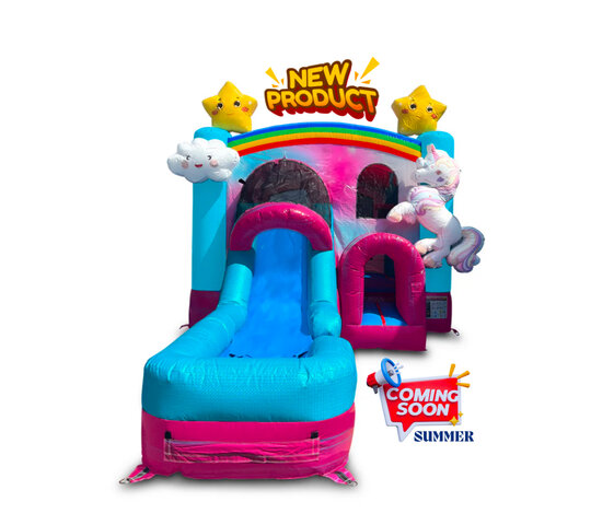 Enchanted Unicorn Wet Bounce House Combo 