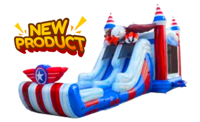 USA Bald Eagle Dual Lane Bounce House Combo 