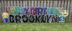 Sparkle Colorful Happy Birthday Yard Card 