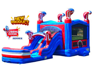 USA Boxing Dual Lane Wet  Bounce House Combo 