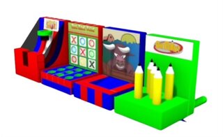 Basket, tic-tac toe, bull horns, carton toss 4  in one games 