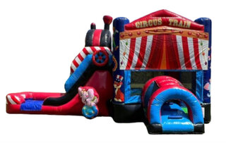 Carnival Circus Train WET Bounce House Combo 