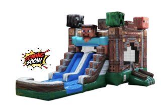Minecraft Play House  Bounce House Combo 