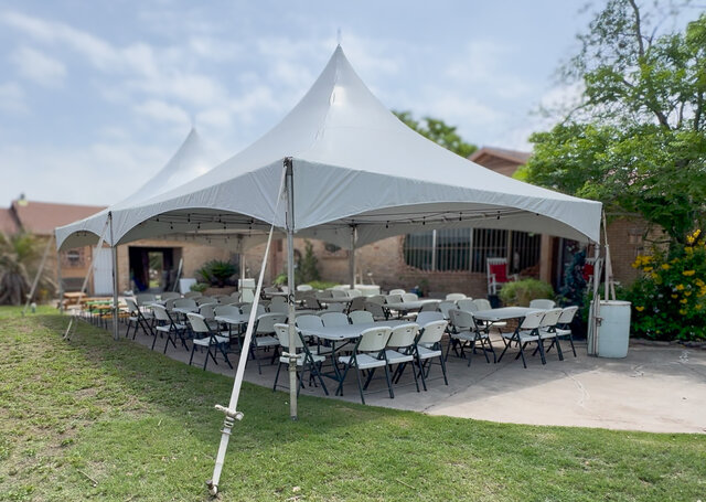 20x40 Canopy Rectangle Table Package (Seats 80)