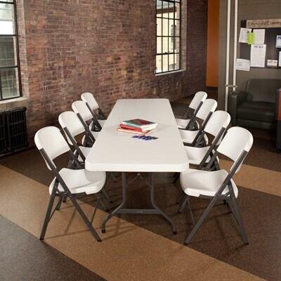 8' Rectangular Table with 8 chairs