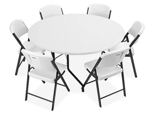 1 Round 60’ Table w/ 6 Chairs