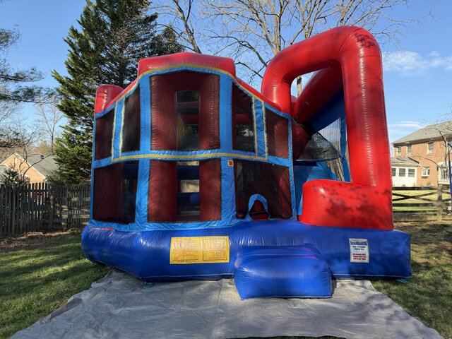 5-in-1 combo bounce house with slide and obstacles by Fiesta Time & Amusements in Silver Spring MD
