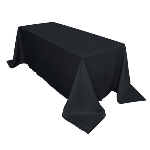 90x132 Black Polyester Tablecloth
