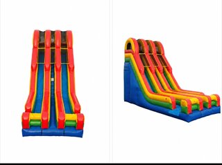 22ft Sunny Stripes Double Lane (DRY SLIDE) (#311)
