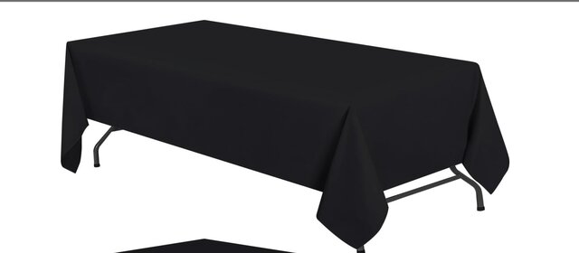 Black polyester tablecloth 8ft