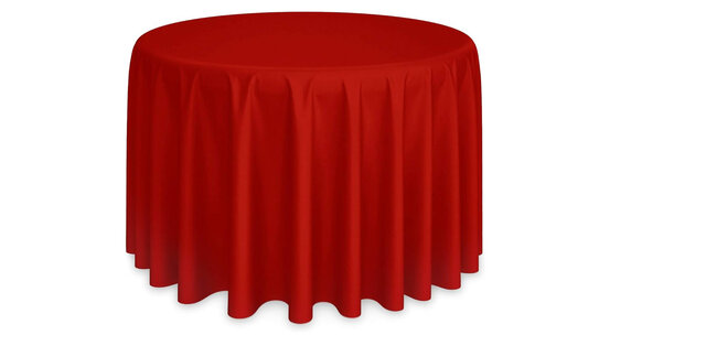 Red round table cloth for 60 inch table