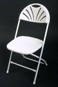 White Fan Back Folding Chair