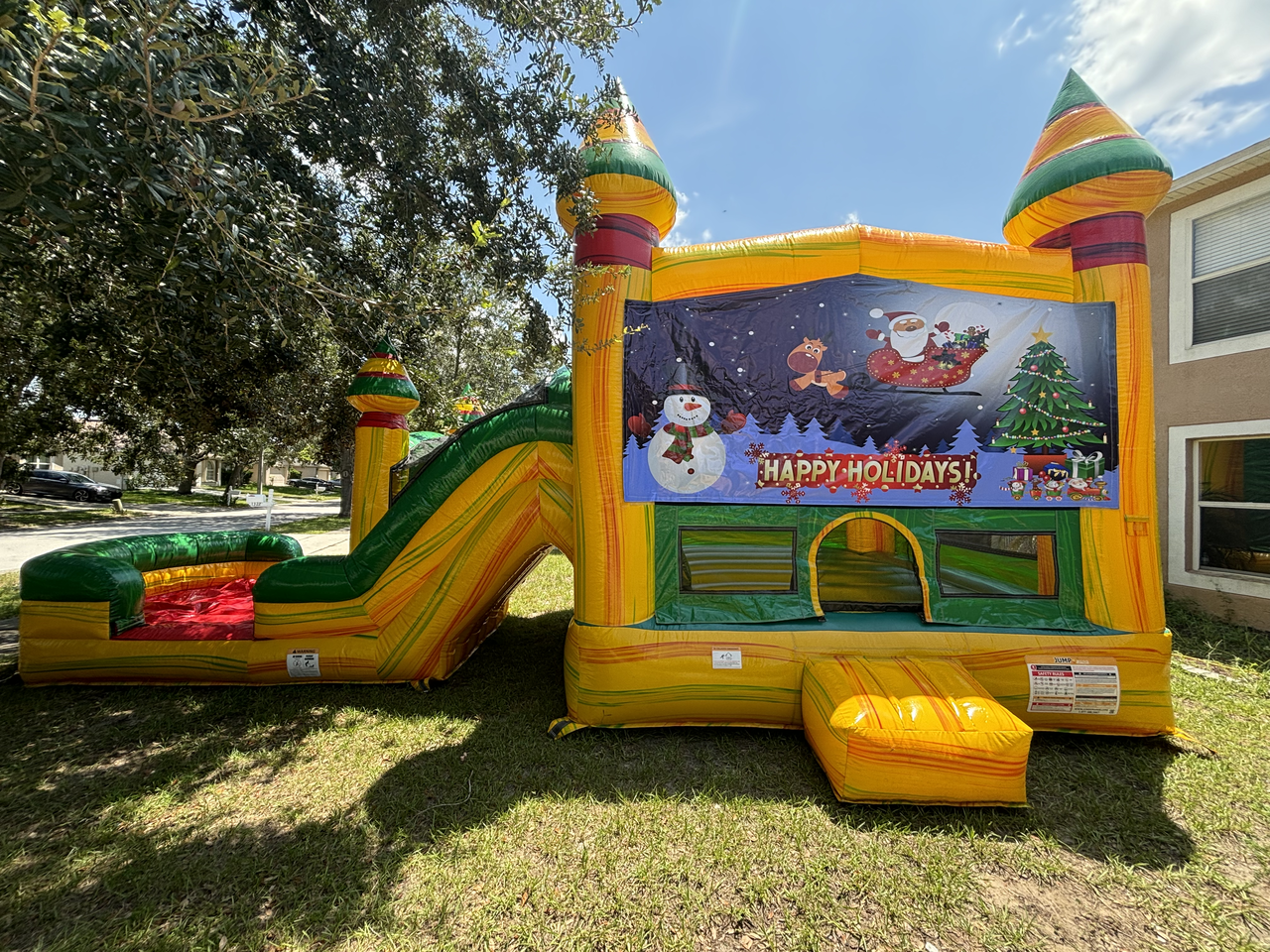 bounce house with slide