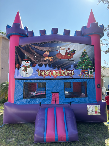 Santa Pink Castle Bounce House