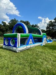 46ft Tropical Obstacle Course W/ Dual Lane Slide Wet/Dry