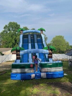 24 FOOT TALL FRONT VIEW 2 TROPICAL WATER SLIDE