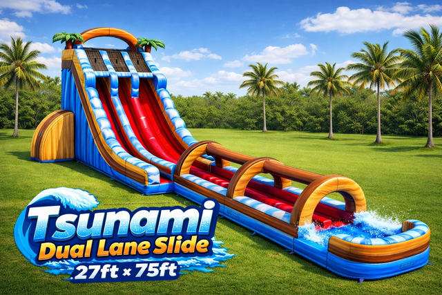27ft by 75ft Tsunami Dual Lane Slide
