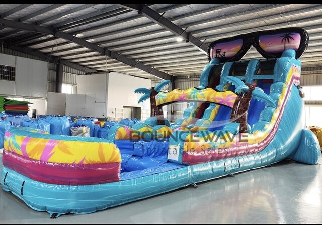 18ft Miami Nights Dual Lane Hybird Slide