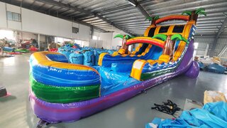 18ft Tropical Sunset Hybrid Dual Lane Slide (wet/dry)