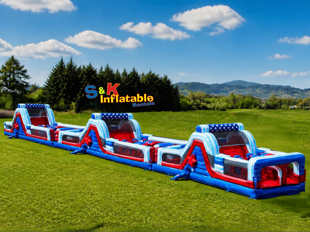 100' Red White and Blue Obstacle Course