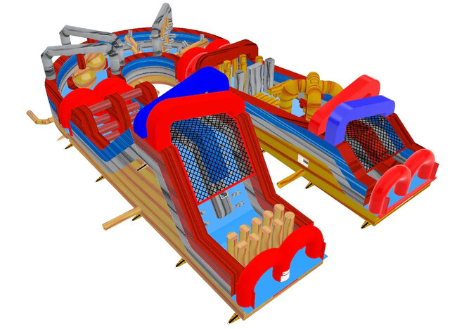 125' Fire & Ice Obstacle Course W/ U-Turn