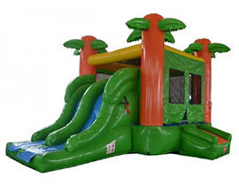 Palm Tree Dual Slide Combo Bounce House (Dry)