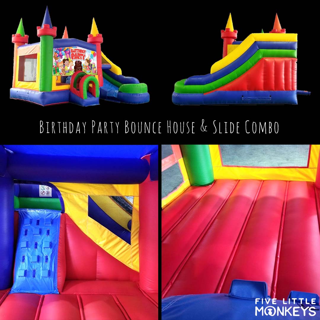 birthday-party-bounce-house-slide-combo-rental-five-little-monkeys-livonia-michigan