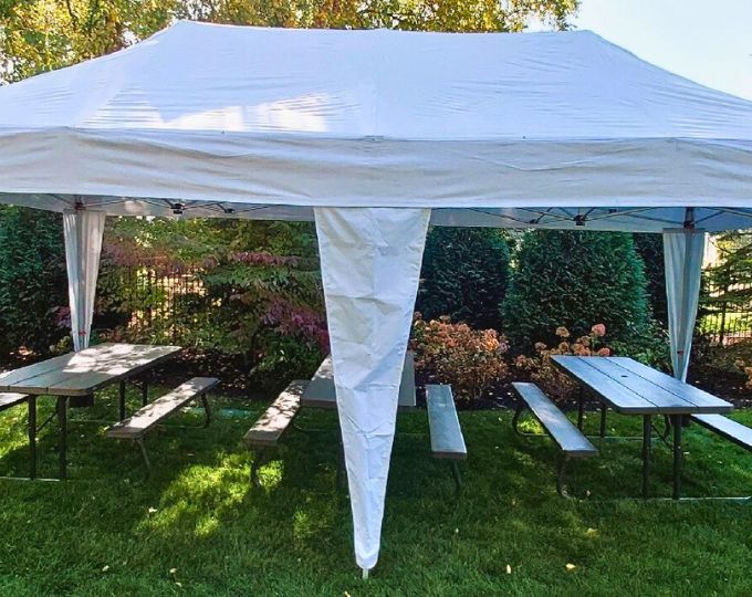 Tent with Picnic Tables