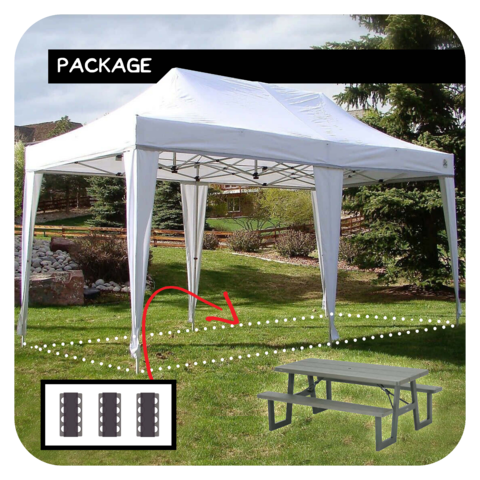 10'x20' Tent/Canopy + 3 Picnic Tables