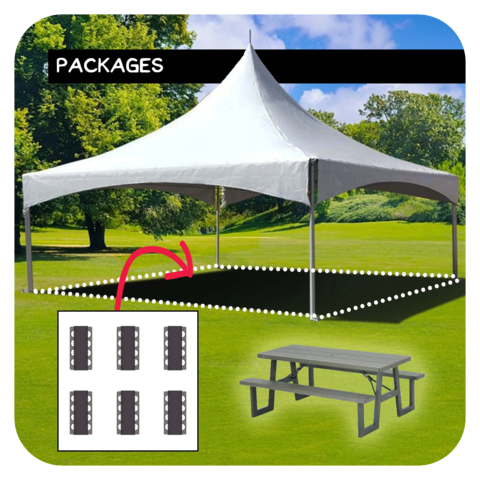 20'x20' Tent/Canopy + 6 Picnic Tables