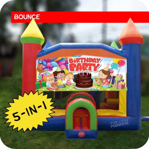 Birthday Party 5-in-1 Bounce House & Slide Combo