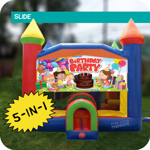 Birthday Party 5-in-1 Slide & Bounce House Combo