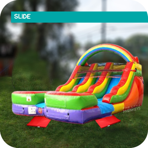 Double Rainbow 13'H Inflatable Dual-Lane Slide