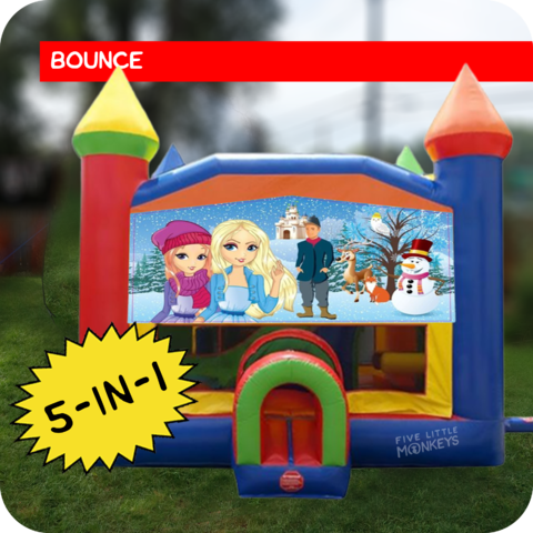 Frozen 5-in-1 Bounce House & Slide Combo