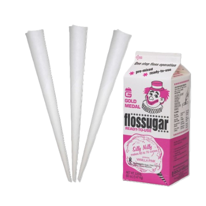 Cotton Candy Floss and Cones: 25 Servings - Silly Nilly (Pink Vanilla) Flavor