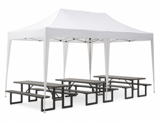 10'x20' Tent/Canopy + 3 Picnic Tables