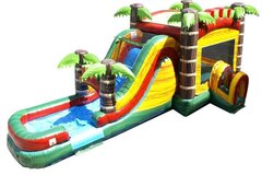 Tropical Bounce House with Water Slide (Can be used dry)