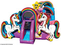 Unicorn Bounce House with Water Slide (Can be used dry)