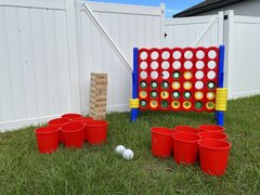Giant Connect Four, Giant Jenga, and Giant Yard Pong